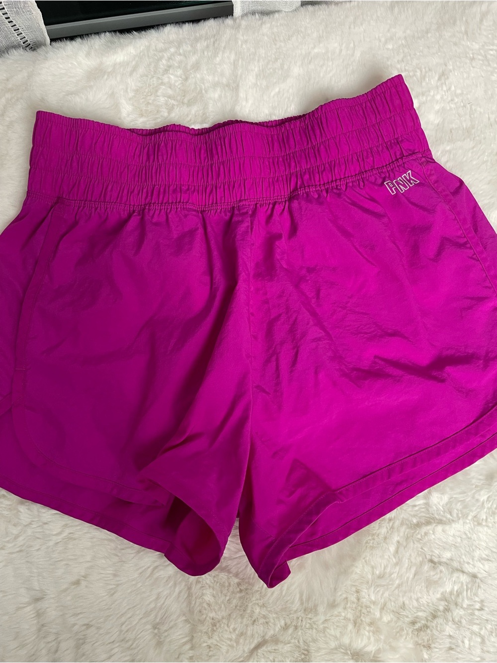 PINK Victoria's Secret Fuchsia Athletic Shorts with Smocked Waistband